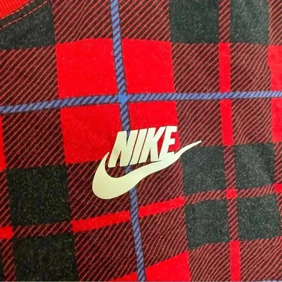Nike plaid boxy cropped top  tee Streetwear athleisure S - Picture 4 of 5